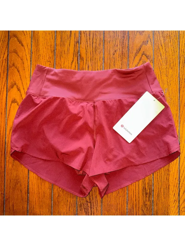 Lululemon Speed Up Short High Rise 2.5” Mesh Vent, Cranberry Charm Size 4/XS NWT - Image 2