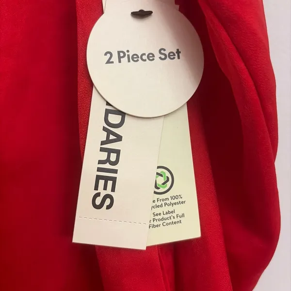 No Boundaries New!Red Satin Heart Pocket Pajama Set size M - Image 5