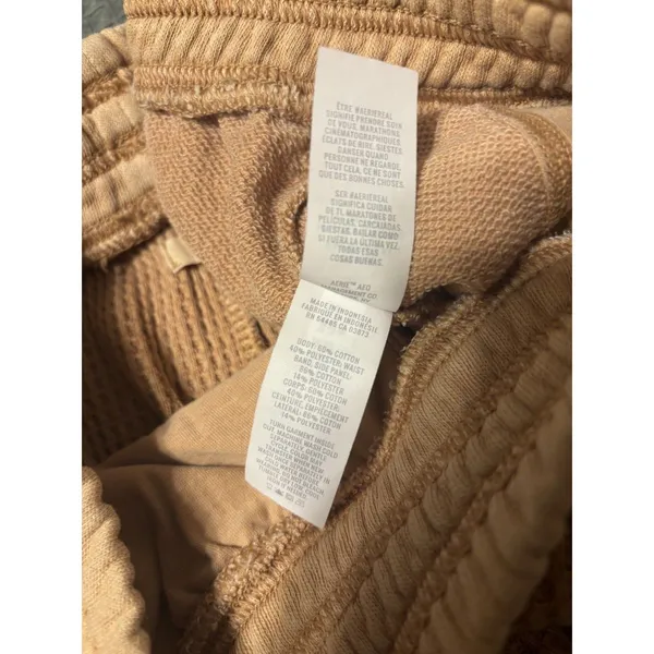 Aerie Waffle Knit Textured Shorts Womens Small Brown Pull On Pockets Sz S - Image 6