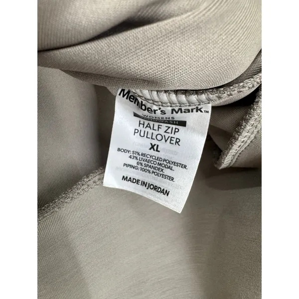 NWT Member's Mark Sandwashed Half Zip Pullover Sweatshirt Gray Women’s XL Soft - Image 4
