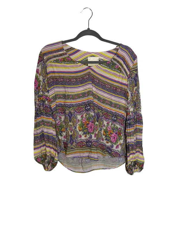 🌸 Maeve by Anthropologie Floral Boho Blouse XS Puff Sleeve Peasant Top‎ 🌸 - Image 3