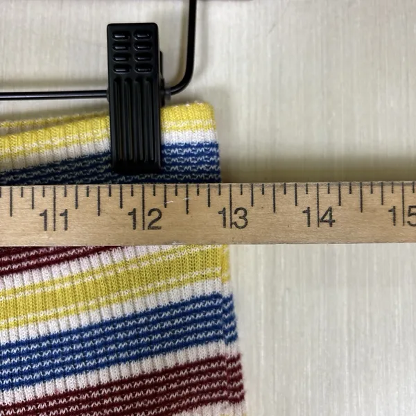 Zara Pants‎ Womens Sz S Knit Striped Colorful Pull On Yellow Red Blue Ribbed - Image 7