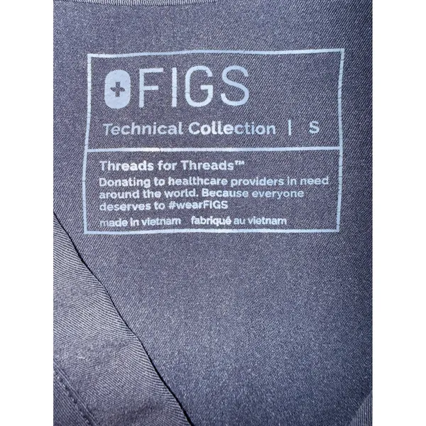 FIGS Scrub‎ Top Women's Small Charcoal V Neck Medical Uniform Pocket - Image 3