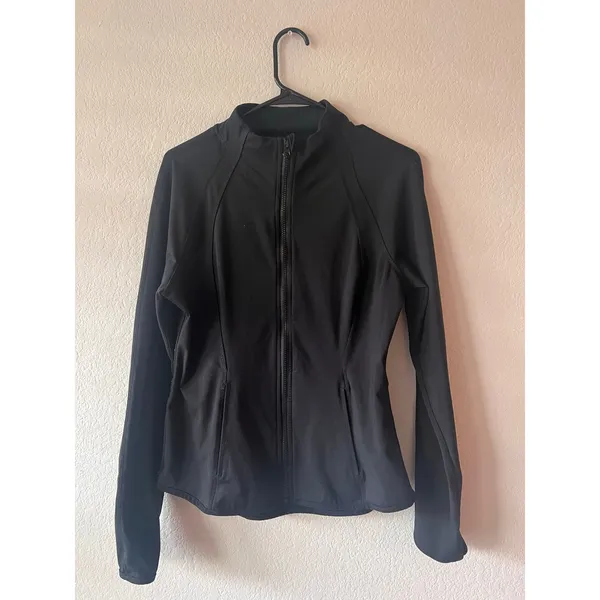 Yogalicious Black Contour Performance Zip-Up Jacket Thumbholes - Image 2