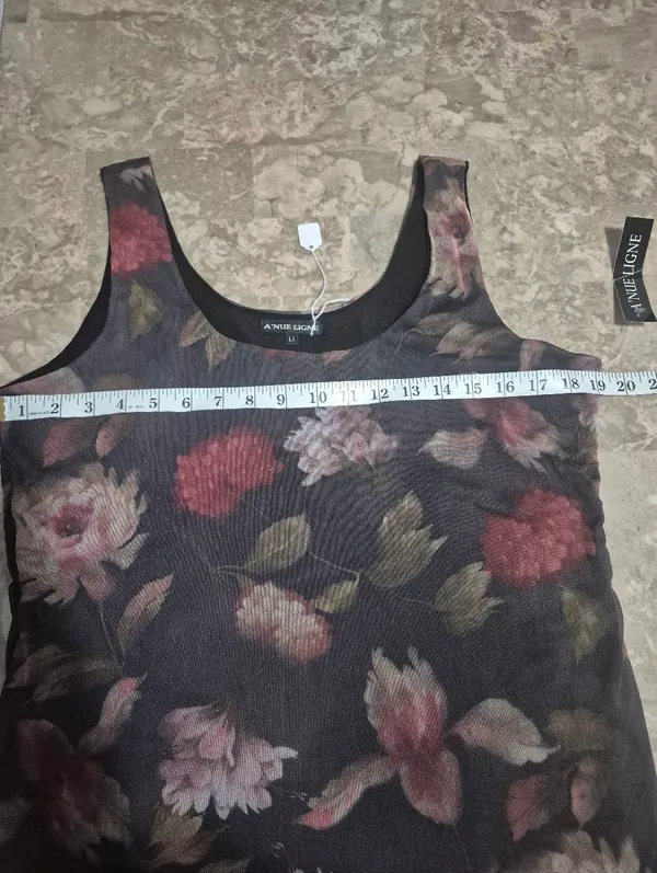 AnueLigne Women's Floral Sleeveless Mesh Tank Top Size XL - Image 9
