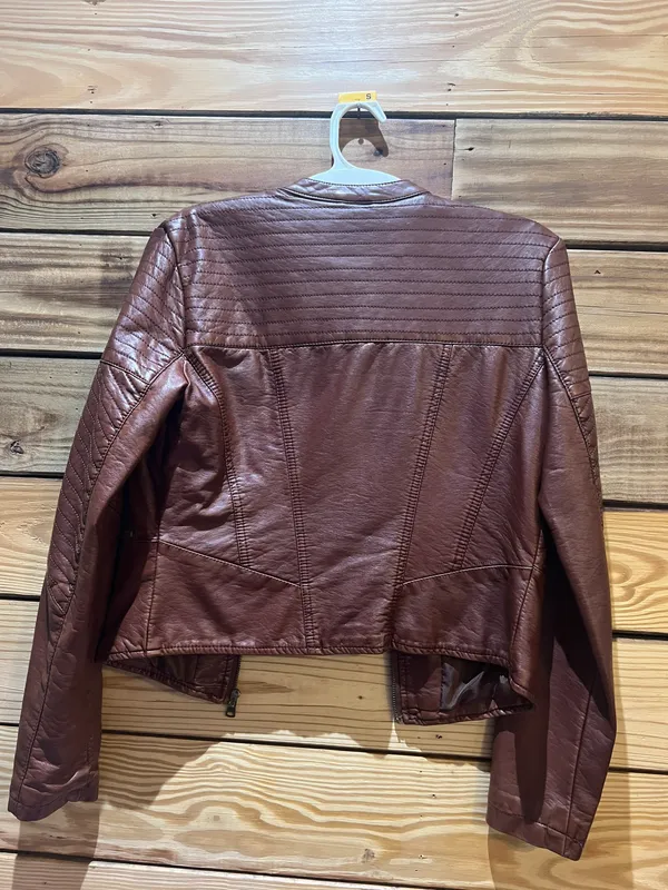 Xhilaration Leather Brown Jacket - Image 3