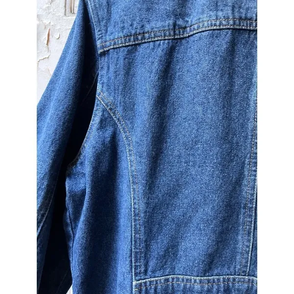 Cherokee womens denim cotton long sleeve trench car coat Size Medium with flaws - Image 15