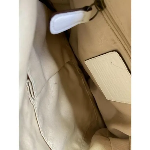 coach medium w adjustable strap white leather cros - Image 11