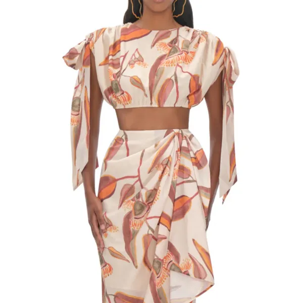 Andrea Iyamah Halima Cropped Top Eucalyptus‎ Print NWT Size Small - Image 3