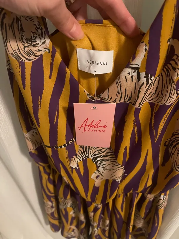 Adeline Boutique purple/gold Tigers Romper - Image 2