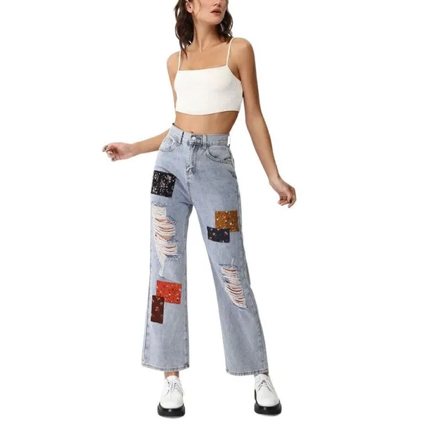 Nordstrom NWT Cider Patchy Denim Jeans Size 8 / 29” - Image 3