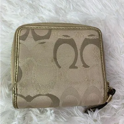 COACH Gold Signature Canvas Wallet - Image 2