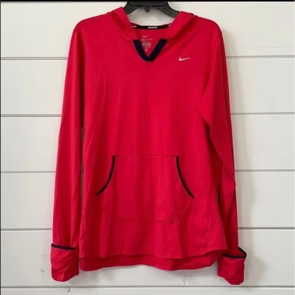 NIKE Dri Fit Pull Over XL Pink Hooded Lightweight Running - Image 2