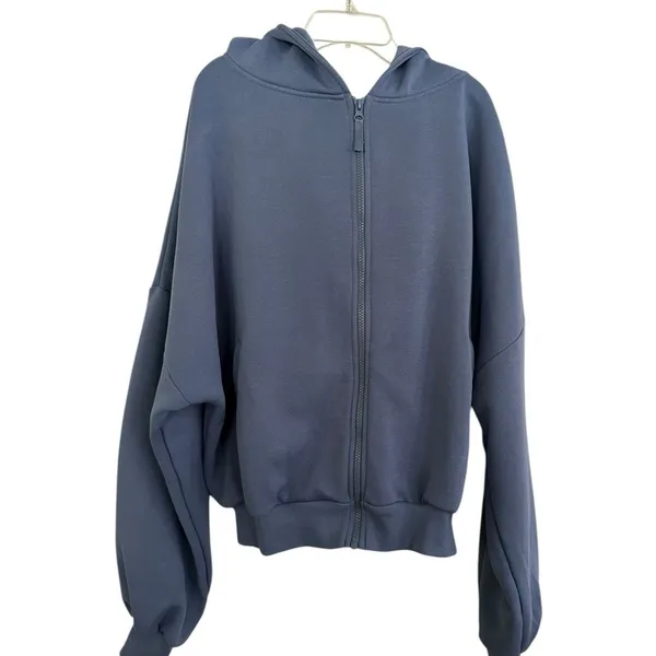 Blogilates Marshmallow Hoodie Steel Blue Size Large - Image 11