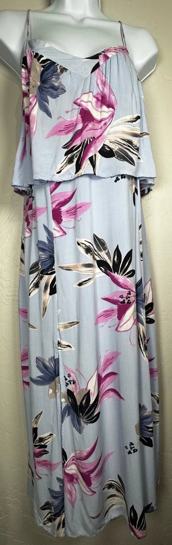 O'Neill Milly Periwinkle Blue Floral Print Maxi Dress Size Small - Image 6