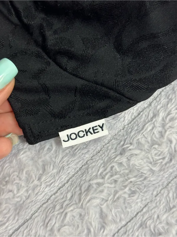 Jockey Black Seamless Floral-Texture Sports Bra - Image 3