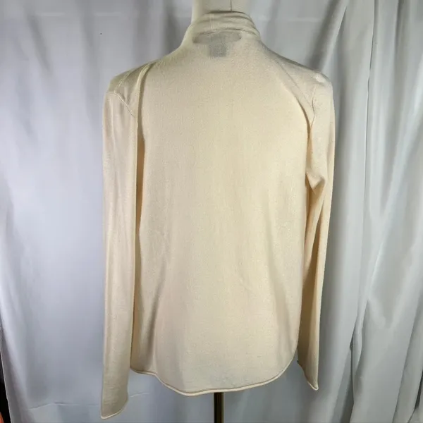 Ralph Lauren Womens‎ Drape Open Front Cardigan Sweater Knitwear Cream Luxury - Image 9