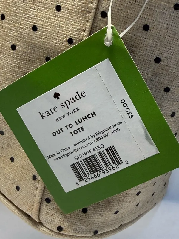 Kate Spade New York Out to Lunch Tote Polka Dot Lunch Bag NWT - Image 8
