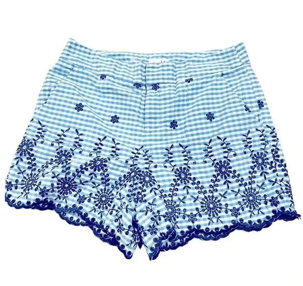 MAISON JULES Womens Light Blue Embroidered Printed Shorts Size 8 - Image 2