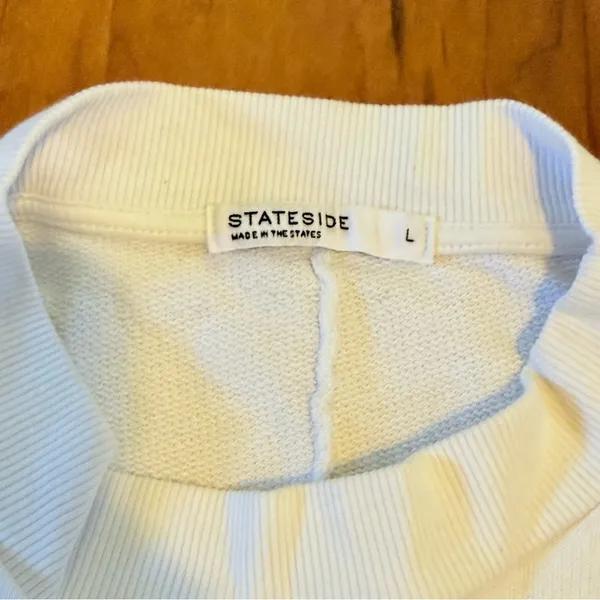 STATESIDE High Neck Tank Top‎ Large Arm Hole White Size Large - Image 2