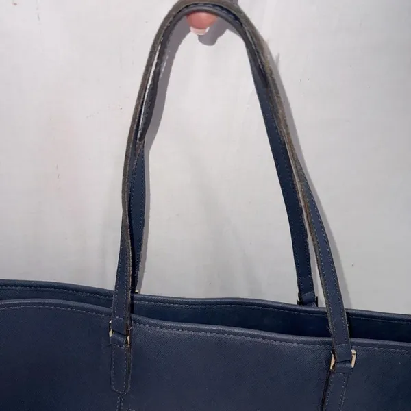 Rowallan‎ Large Old Money Minimalist Navy Blue Canvas Tote Purse - Image 8