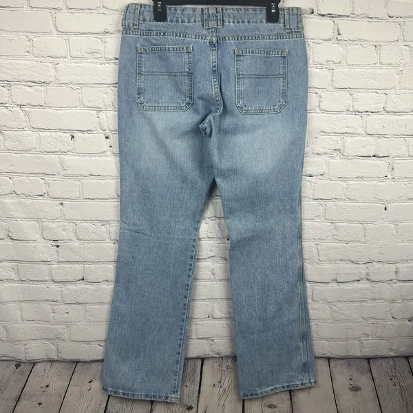 Gap Low Rise Boot Cut Denim Jeans Light‎ Wash Size 8R Cotton Patch Pockets - Image 2
