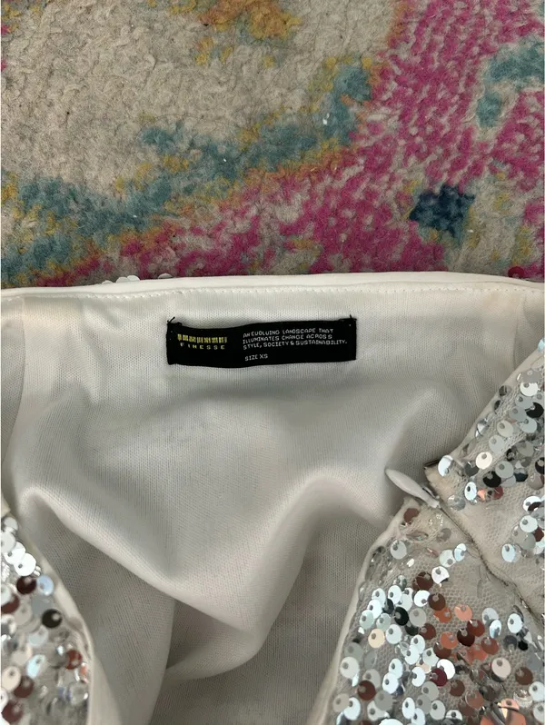 finesse sequin mini skirt Silver Size XS - Image 2