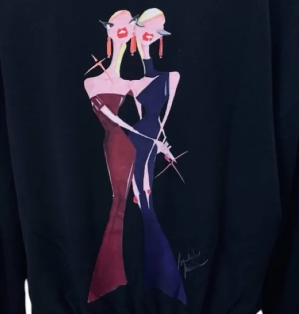 BADGLEY MISCHKA Black Avant Gard Zip Up Hoodie Size Large - Image 10