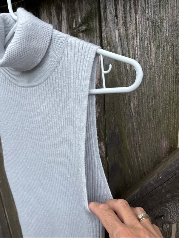 Anthropologie Daily Practice Ribbed Knit Sleeveless Midi Dress Grey Size Small - Image 6