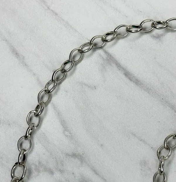 Y2K Rhinestone Flower Silver Chain Belt Extra Small/Small (XS/S) ✨ - Image 7
