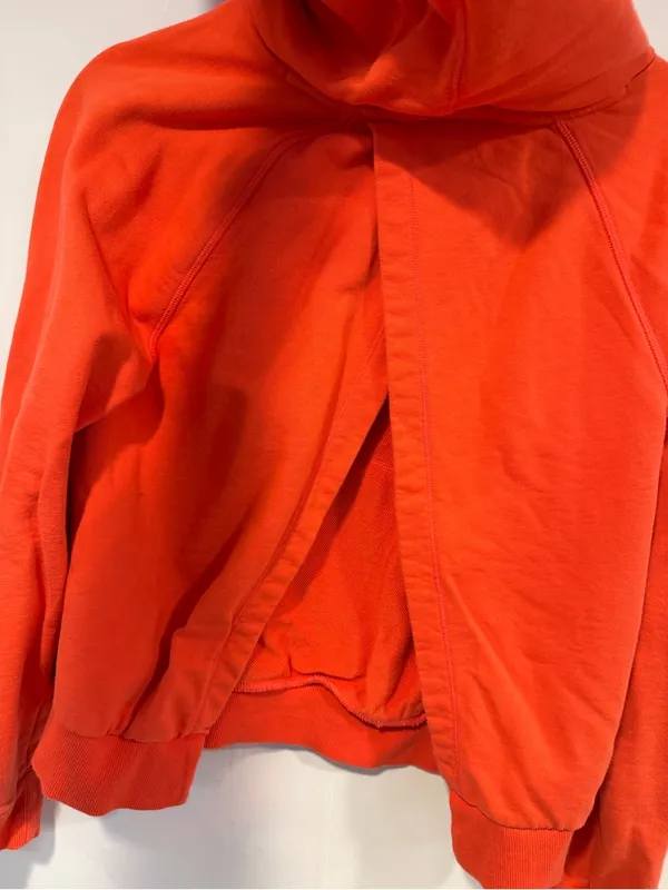 Athleta Open Back Orange Hooded‎ Pullover Sweatshirt - Image 5