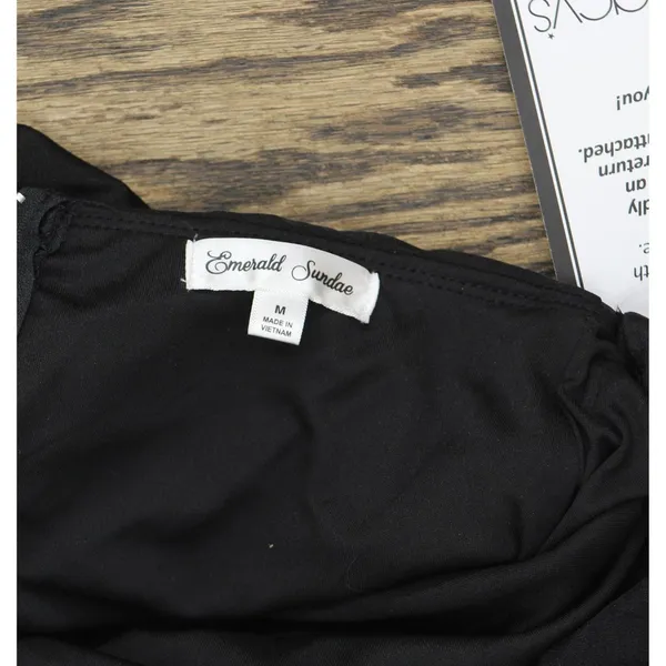 Emerald Sundae Juniors Strapless Twist-Front Cutout Gown Black M - Image 4