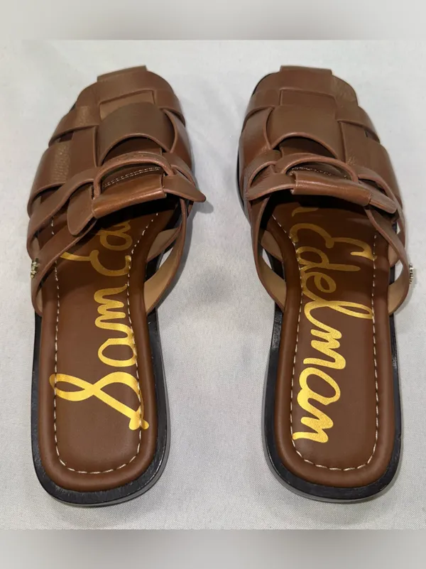 Sam Edelman Dina Woven Size 11 Fisherman Slides Brown Leather Sandals Women's 42 - Image 4