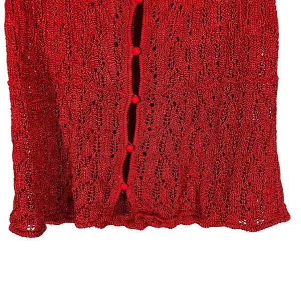 Future Collective Jeneé Naylor Pointelle Crochet Tank Top Red Boho Knit Size XXL - Image 3