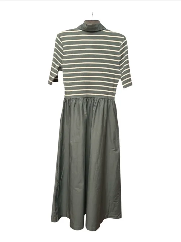 J Crew Factory Striped collared knit polo dress green white CR821 Size MP NWT - Image 3