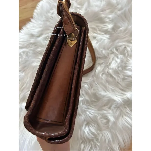 VTG Hand Tooled Leather Purse Hand Bag Brown Floral SouthWestern Beautiful - Image 9