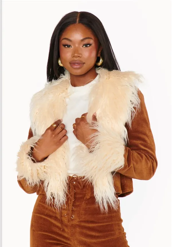 Show Me Your Mumu Pennylane Cropped Brown Coat - Image 4