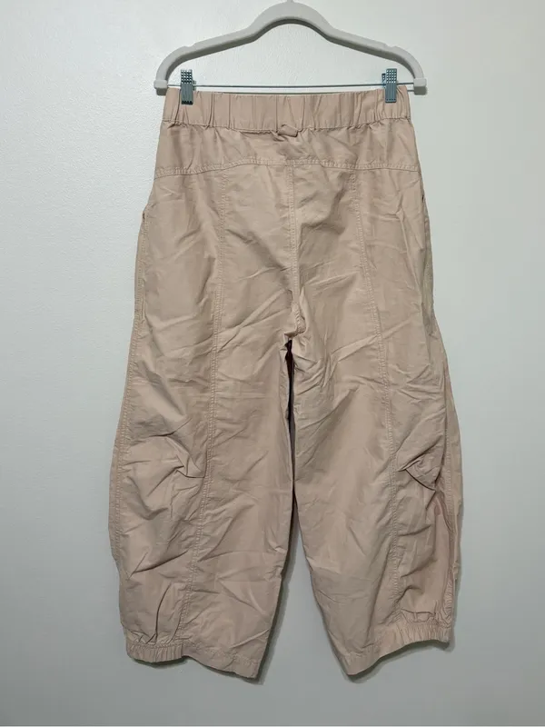 FP Movement Barrel Pants Free People Beige Wide Leg Crop Pants Size Small - Image 6