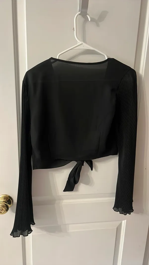 Black front tie top - Image 2
