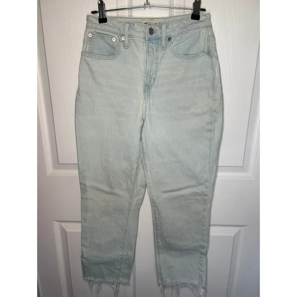 Madewell The Curvy Perfect Vintage Jean Light Wash Frayed Hem Denim Size 26‎ - Image 2