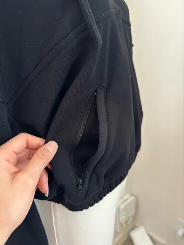 Alo Yoga Black Refresh Stadium Half Zip Hoodie (S) - Image 5