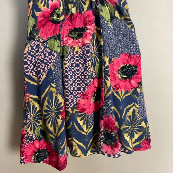 Abercrombie &‎ Fitch Dress Mini Lace-Up Back Floral Graphic Pattern Button-Up XS - Image 6