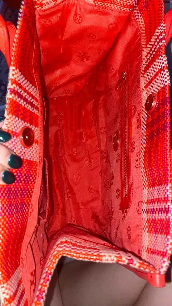 Tory Burch Pink Plaid Tote - Image 5