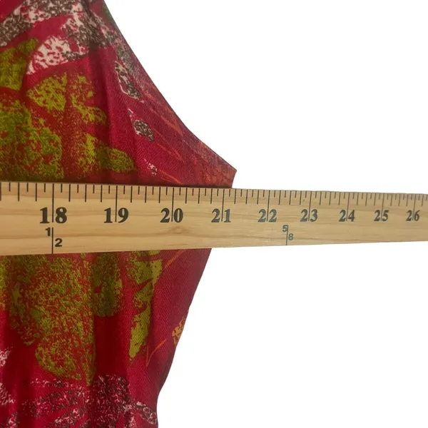 Bahama Beach Vintage 90s Women's Size 12 Large Hawaiian Red Tropical Midi Dress‎ - Image 6