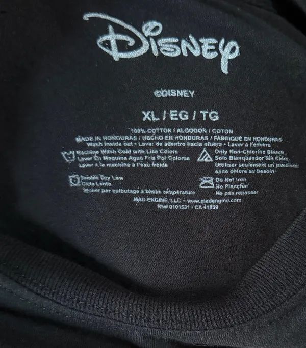 Disney Mickey Mouse Oversized T-Shirt Women’s XL Black 100% Cotton Graphic Tee - Image 5