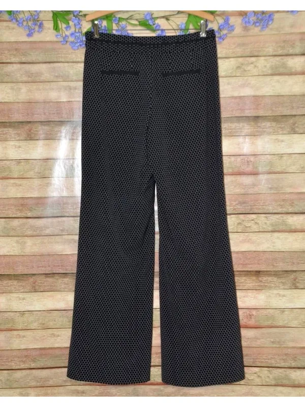 Elevenses Anthropologie Kingsland Pants Black White Dot Wide Leg Sailor Size 8 - Image 7