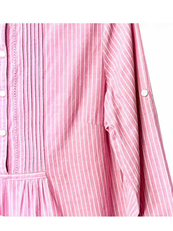 L.L. Bean Women’s Pin Tuck Pleated Long Sleeve Poplin Top Blouse Size S Regular - Image 9