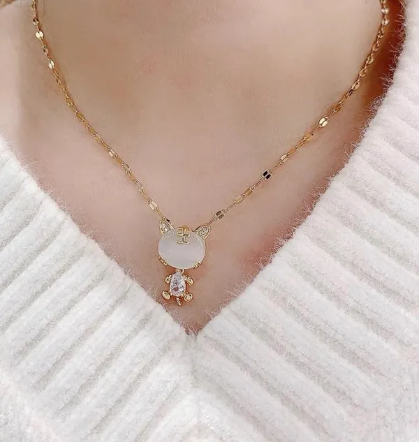 18K Gold Plated Tiger Shape Necklace - Image 5