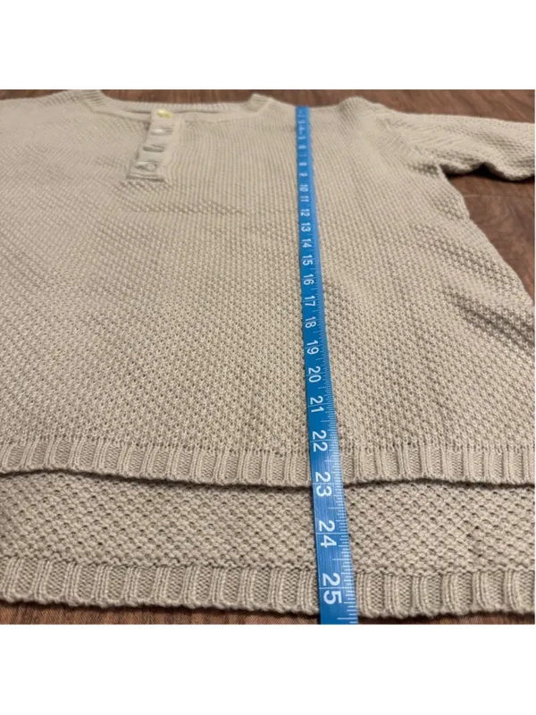Women’s Half Button Down Sweater from Anna-Kaci L Oatmeal Beige Tan Oversized - Image 8