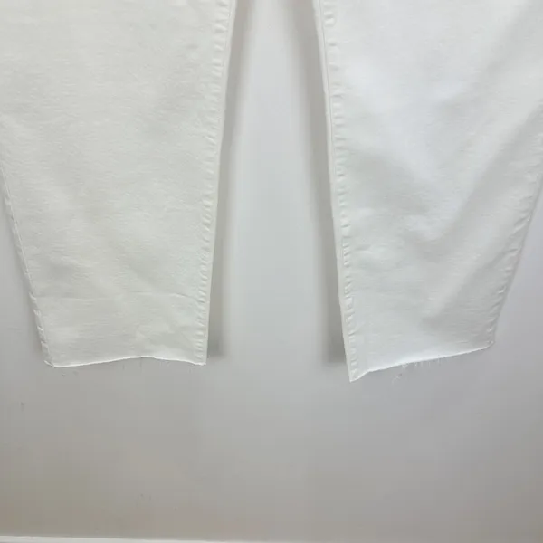 Madewell 90s Straight Crop Jean Tile White High Rise Raw Hem Classic US 33 NWT - Image 15